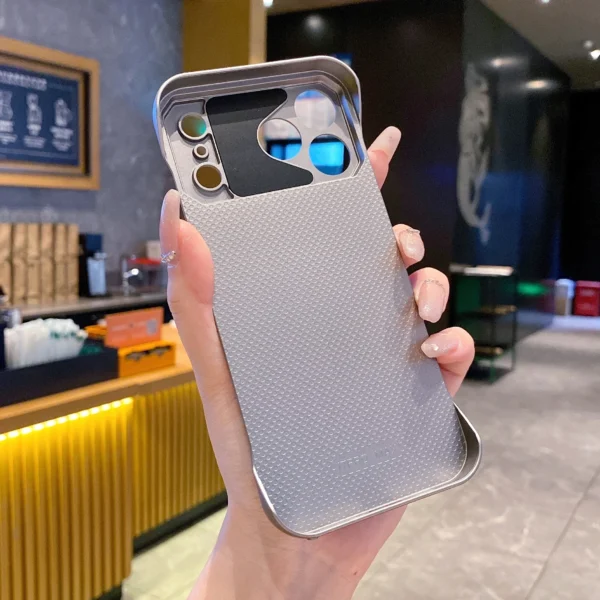 ⁦For Magsafe Leather Borderless Aroma Cooling Case For iPhone 17 16 15 14 13 12 11 Pro Max Plus 17 Air 16E Magnetic Back Cover⁩ - الصورة ⁦4⁩