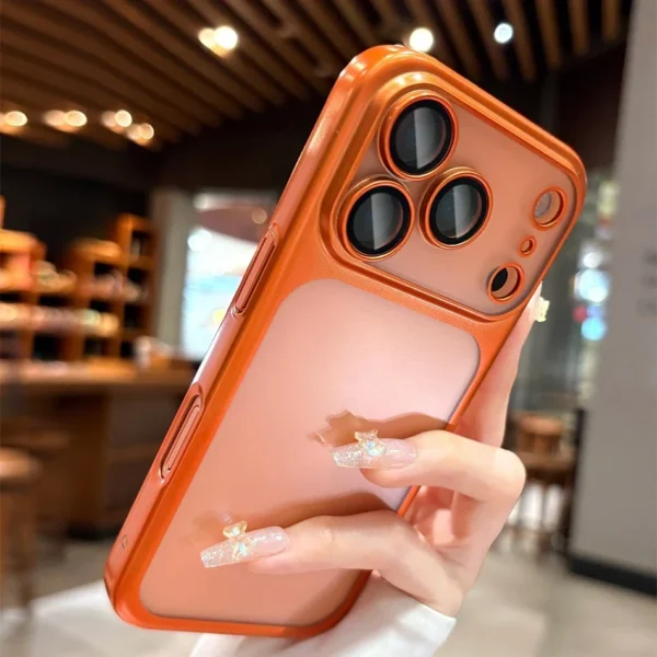 ⁦Luxury Matte Hard PC Ultra Slim Case for iPhone 17 Pro Max 17Pro ProMax Plating Camera Film Protector Frosted Shockproof Cover⁩ - الصورة ⁦5⁩