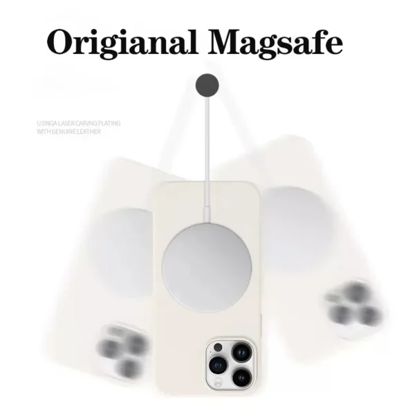 ⁦Original Magsafe Liquid Silicone Soft Case for Apple iPhone 13 16 15 14 12 Pro Max Wireless Charging With Logo 16 Magnetic Cover⁩ - الصورة ⁦6⁩