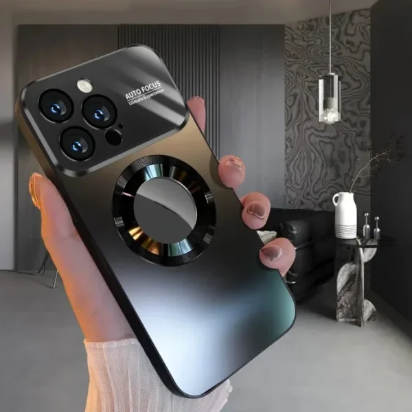 ⁦2025 New Titanium Metallic Matte Case For iPhone 17 Air 16 15 14 13 12 11 Pro Max Plus For Magsafe Lens Camera Protection Cover⁩ - الصورة ⁦6⁩
