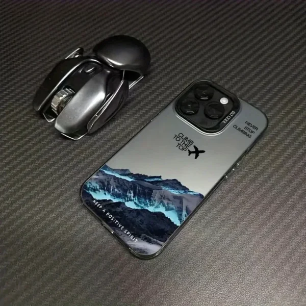 ⁦Mountain Peak Aircraft Phone Case for IPhone 17 16 14 15 11 12 13 Pro Max 16E 7 8 15 16 Plus 17 Air Shockproof Sunset IMD Cover⁩ - الصورة ⁦3⁩