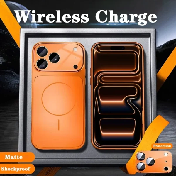 Armor Shockproof Phone Case for iPhone 16 15 14 13 Pro Max Plus 17 Air for Magsafe Magnetic Matte Wireless Charge Cover