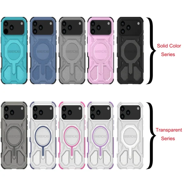 ⁦Military Armor Phone Case For iPhone 17 16 15 14 13 Pro Max 17Air 16E Magnetic Wireless Charging Anti-Drop Protective Cover⁩ - الصورة ⁦6⁩