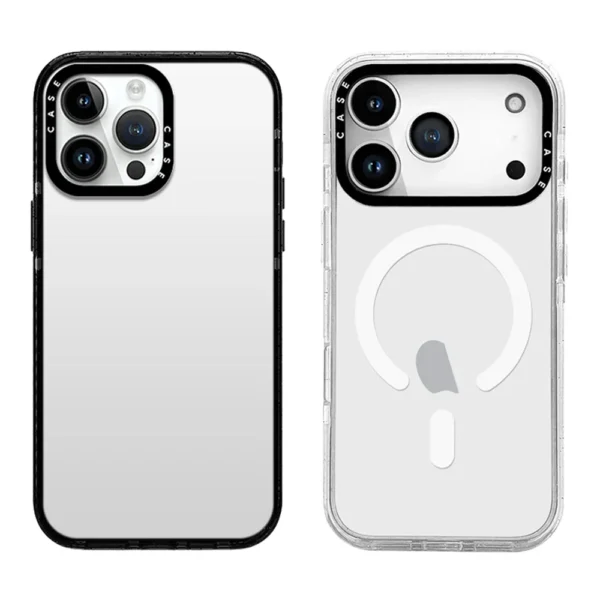 Black& White Border Acrylic With MagSafe Clear Phone Case For iPhone 17 16 15 14 13 12 Pro Max Anti-drop Shockproof Back Cover