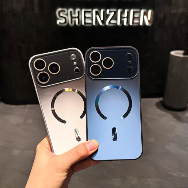 ⁦Luxury Large Window Magnetic Phone Case For iPhone 17 14 16 15 13 Pro max 17 Air Falling Anti Vibration Protection Phone Cover⁩ - الصورة ⁦2⁩