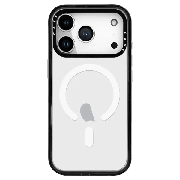 ⁦Black& White Border Acrylic With MagSafe Clear Phone Case For iPhone 17 16 15 14 13 12 Pro Max Anti-drop Shockproof Back Cover⁩ - الصورة ⁦2⁩