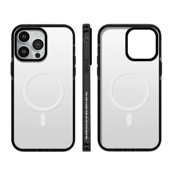 ⁦Black& White Border Acrylic With MagSafe Clear Phone Case For iPhone 17 16 15 14 13 12 Pro Max Anti-drop Shockproof Back Cover⁩ - الصورة ⁦5⁩