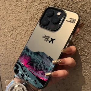 Mountain Peak Aircraft Phone Case for IPhone 17 16 14 15 11 12 13 Pro Max 16E 7 8 15 16 Plus 17 Air Shockproof Sunset IMD Cover<span> - </span>1, For iPhone 14