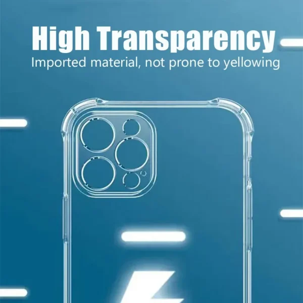 ⁦Shockproof Clear Phone Case For iPhone 11 12 13 14 15 16 17 Pro Max Plus 13 Mini 16E 17Air Silicone Soft Transparent Back Cover⁩ - الصورة ⁦6⁩