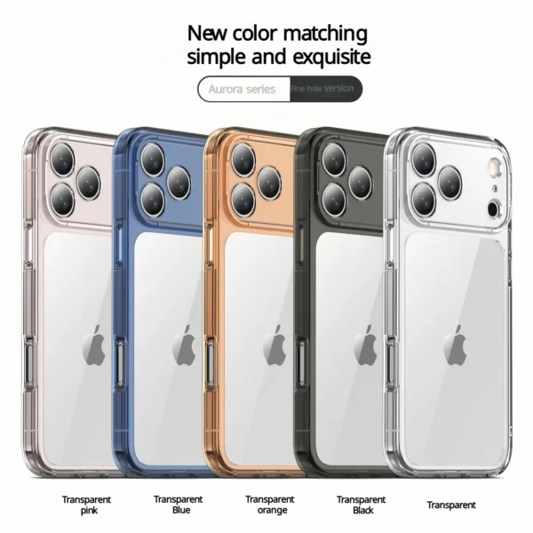 ⁦Luxury Hybrid Transparent Shockproof Phone Case For iPhone 17 Pro Max 17 Air 17Pro Max Clear Hard Acrylic Protective Back Cover⁩ - الصورة ⁦6⁩