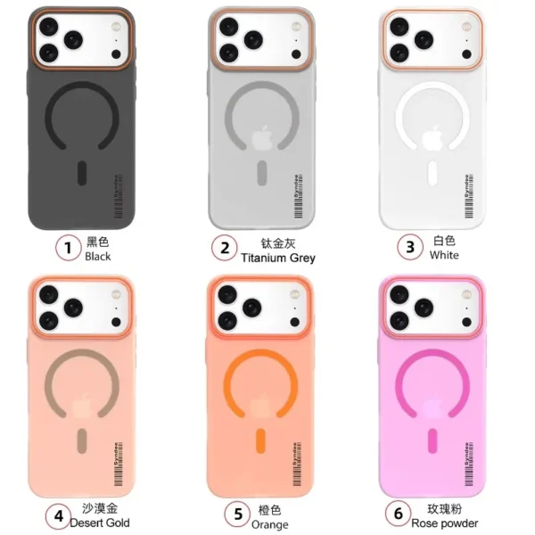 ⁦Popular Candy Colour PC Frosted Magnetic Charging Phone Case For IPhone 17 Air Pro Max Anti-Drop Translucent Matte Protect Cover⁩ - الصورة ⁦4⁩