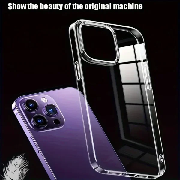 ⁦Ultra Thin Clear Acrylic Phone Case For iPhone 17 16 15 14 Plus 13 12 11 Pro Max Phone Back Cover Transparent Shockproof Cover⁩ - الصورة ⁦6⁩