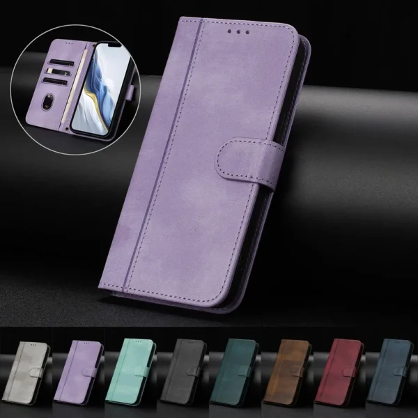 Retro Leather Wallet Case For iPhone 17 Air 16E 16 Plus 15 Pro Max 14 13 12 11 7 8 SE 2022 Flip Phone Back Cover Etui