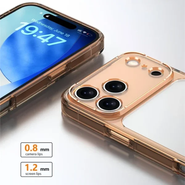⁦Luxury Hybrid Transparent Shockproof Phone Case For iPhone 17 Pro Max 17 Air 17Pro Max Clear Hard Acrylic Protective Back Cover⁩ - الصورة ⁦5⁩