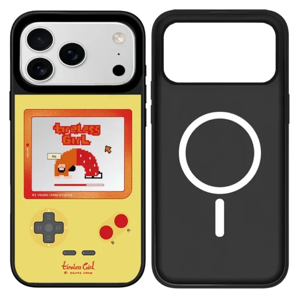Girl Fitness Cartoon Mirror Surface Cover for iPhone 12 13 14 15 16 17 Pro Max 17 Air Case - Protective Magnetic Case