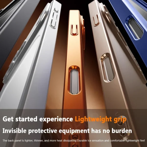 ⁦17 Pro Max Plating New Orange Simple Translucent with Lens Film Case for iPhone 17 Pro Max All-inclusive Anti-fall Damping Cover⁩ - الصورة ⁦6⁩