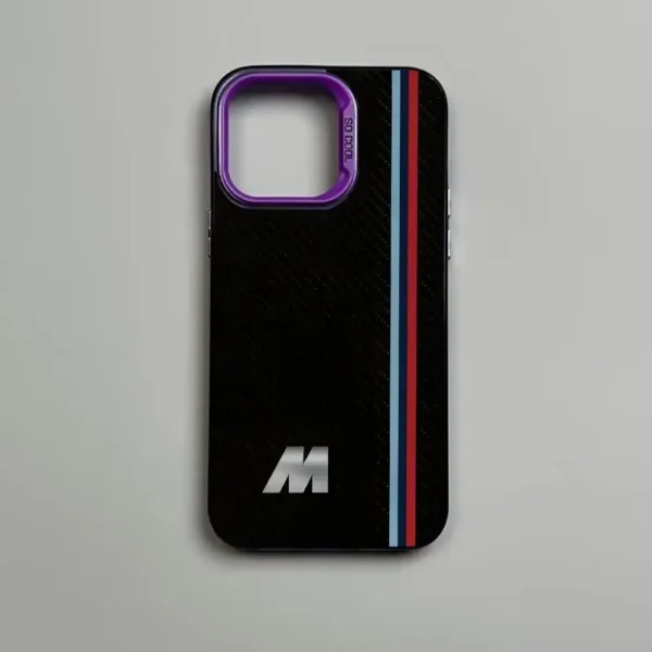 ⁦Striped letter M pattern phone case for iPhone 17 16 15 14 13 12 11 Pro Max/Pro/Plus Drop and shock resistant back cover⁩ - الصورة ⁦5⁩