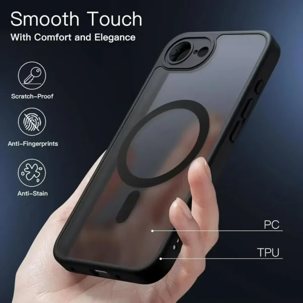 ⁦New Luxury Matte clear Case for iPhone 17 Pro Max with strap Camera Protect MagSafe Wireless Charging cover for 17 Pro max Cover⁩ - الصورة ⁦6⁩