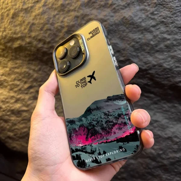 ⁦Mountain Peak Aircraft Phone Case for IPhone 17 16 14 15 11 12 13 Pro Max 16E 7 8 15 16 Plus 17 Air Shockproof Sunset IMD Cover⁩ - الصورة ⁦6⁩