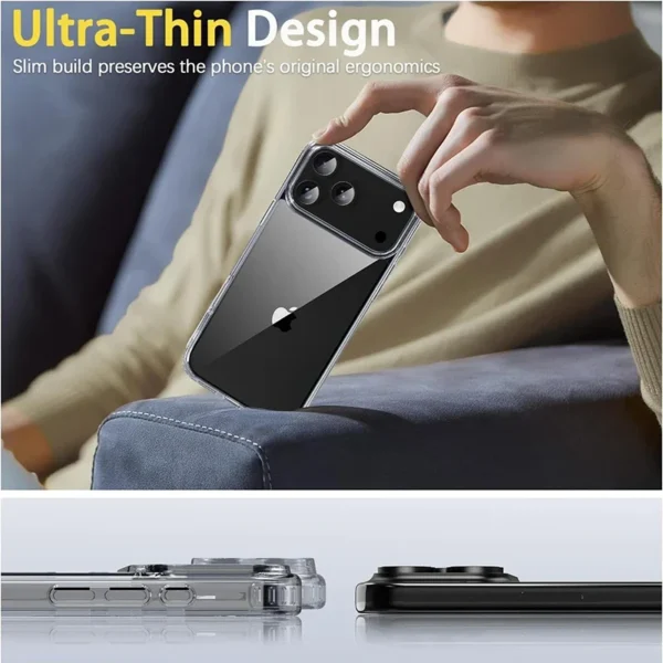 ⁦Shockproof Hard Acrylic Crystal Case for iPhone 17 Pro Max Case Military Grade Back Slim Case for iPhone 17 Air Back Cover Shell⁩ - الصورة ⁦6⁩