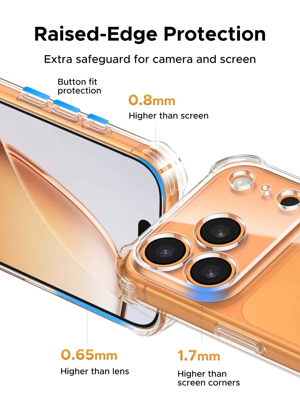 UGREEN Airbags Case for iPhone 17 Pro Max Shockproof Clear Case Transparent Cover for iPhone 16 Pro 17 Air Phone Protective Case - الصورة 4