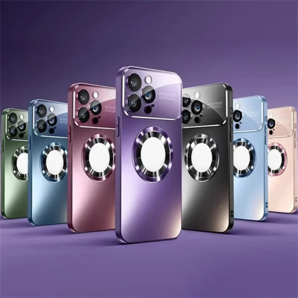 ⁦2025 New Titanium Metallic Matte Case For iPhone 17 Air 16 15 14 13 12 11 Pro Max Plus For Magsafe Lens Camera Protection Cover⁩ - الصورة ⁦5⁩