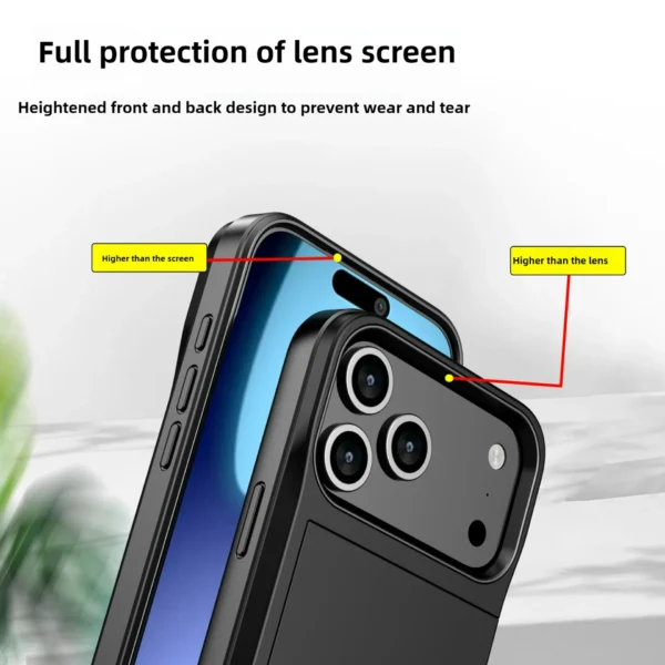 ⁦Case For iPhone 17 Pro Max 16 Pro Max 15 Pro 15 14 13 12 Wallet Card Holder Slide Slot Slim Hard PC Heavy Duty Protective Covers⁩ - الصورة ⁦2⁩