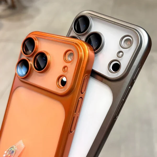 ⁦Luxury Matte Hard PC Ultra Slim Case for iPhone 17 Pro Max 17Pro ProMax Plating Camera Film Protector Frosted Shockproof Cover⁩ - الصورة ⁦6⁩