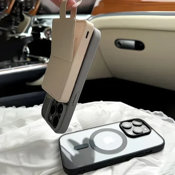 ⁦Transparent Magsafe Magnetic Case For iPhone 16 17 Air 16e 15 14 Plus 13 12 11 Pro Max Wireless Charging Hard Protect Cover⁩ - الصورة ⁦3⁩