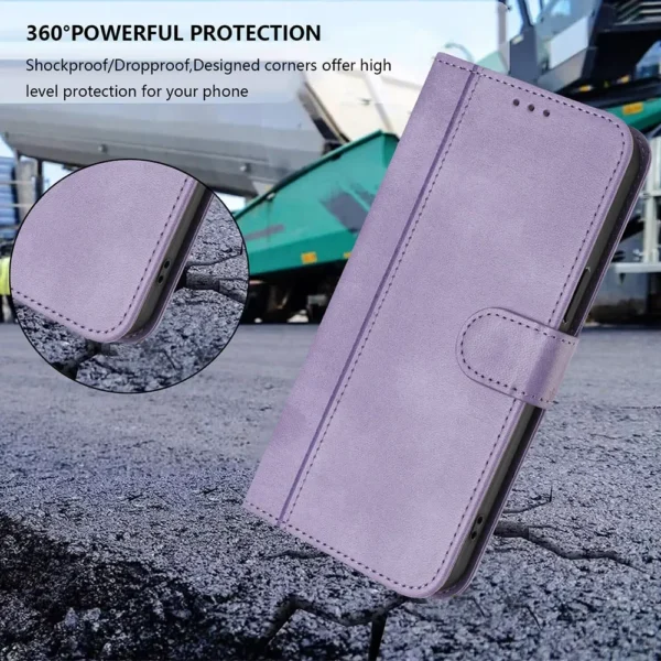 ⁦Retro Leather Wallet Case For iPhone 17 Air 16E 16 Plus 15 Pro Max 14 13 12 11 7 8 SE 2022 Flip Phone Back Cover Etui⁩ - الصورة ⁦5⁩