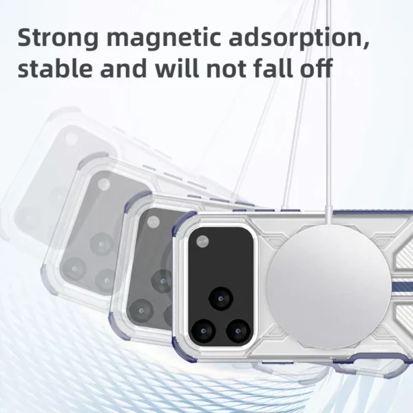 ⁦Military Armor Phone Case For iPhone 17 16 15 14 13 Pro Max 17Air 16E Magnetic Wireless Charging Anti-Drop Protective Cover⁩ - الصورة ⁦5⁩