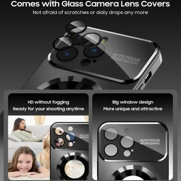 ⁦2025 New Titanium Metallic Matte Case For iPhone 17 Air 16 15 14 13 12 11 Pro Max Plus For Magsafe Lens Camera Protection Cover⁩ - الصورة ⁦4⁩