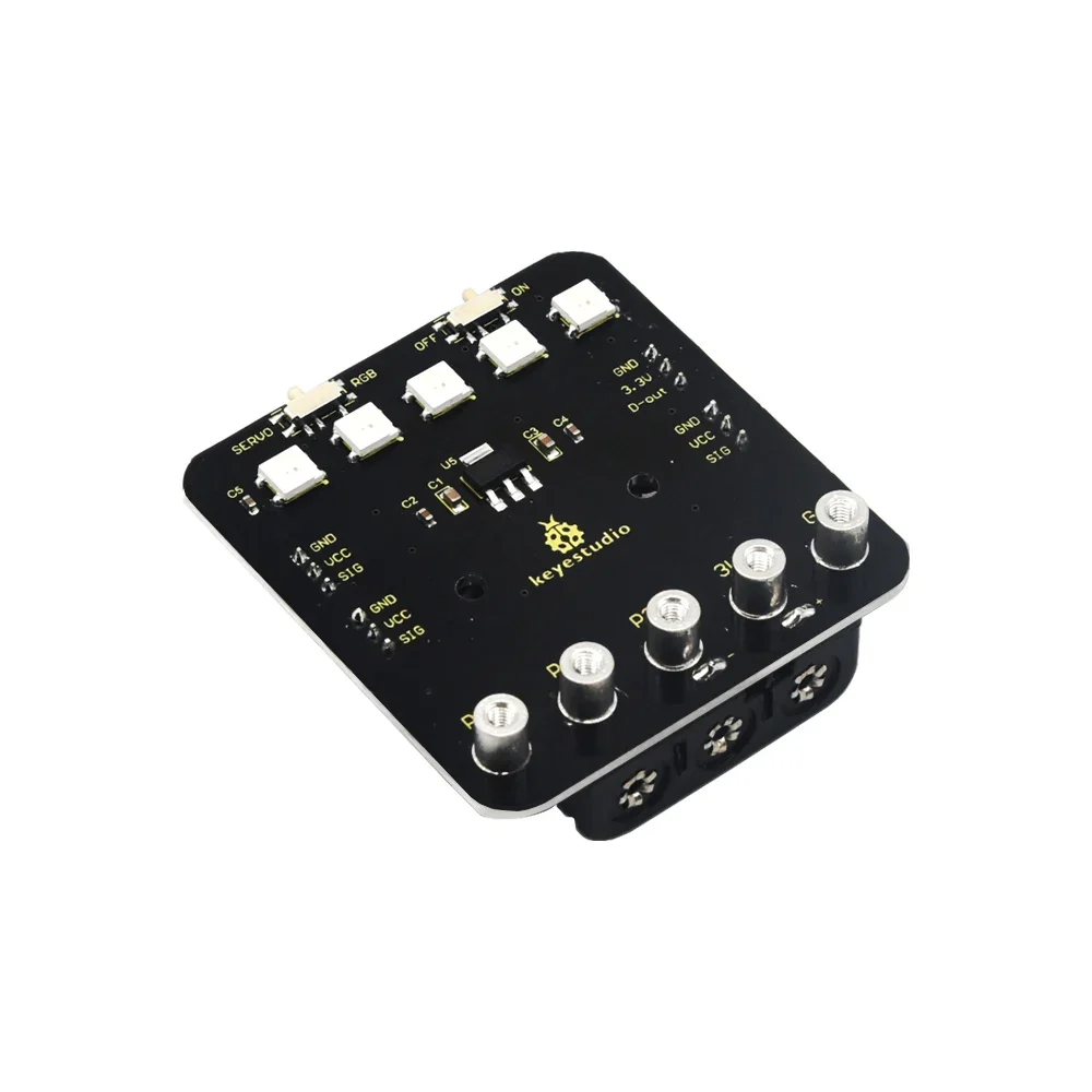 Keyestudio Micro bit Mini Servo Shield with Battery holder For Microbit Robot Car(No Micro bit Board) - Image 2