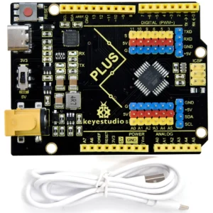 New! Keyestudio PLUSUNO Development Control Board with Type C Interface +USB Cable Compatible with Arduino Uno R3