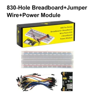 Keyestudio 1PCS 3.3V/5V Breadboard power module+ 1PCS 830 points Breadboard + 1PCS 65 Flexible jumper wires for arduino DIY