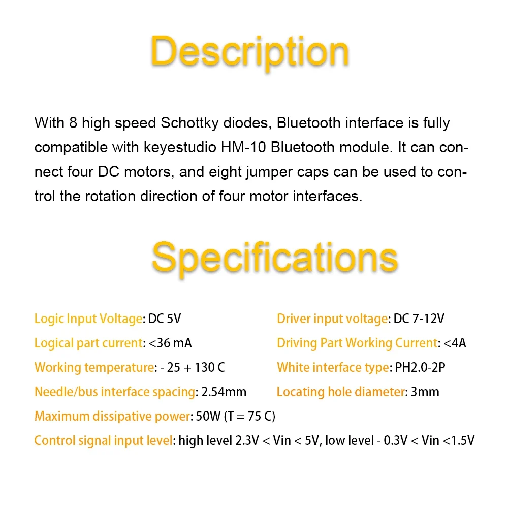 Keyestudio 4 قناة L298P محركات السيارات درع V1.0 لاردوينو روبوت - الصورة 6