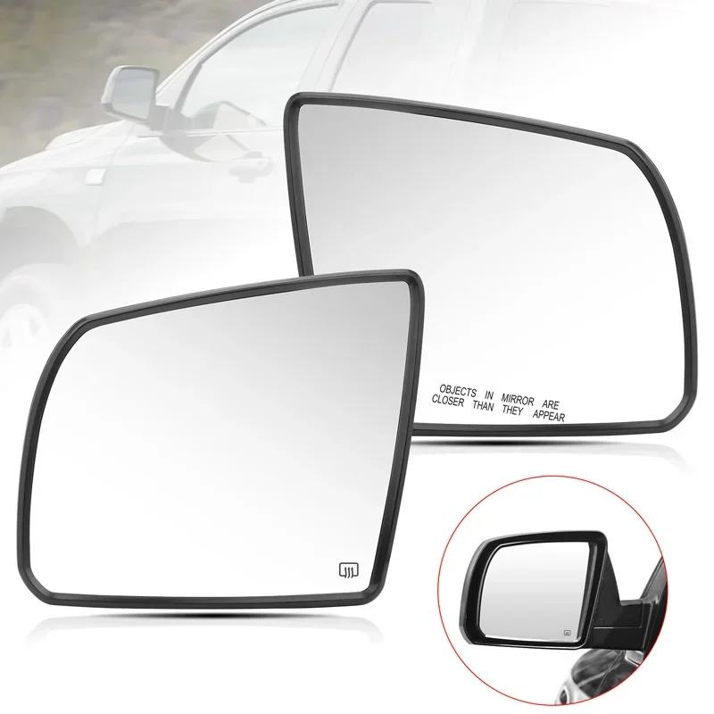 Car Side Wing Rearview Mirror Glass Heated w/Backing Plate for Toyota Tundra 2007-2020 Sequoia 2008-2017 Left Right Replacement