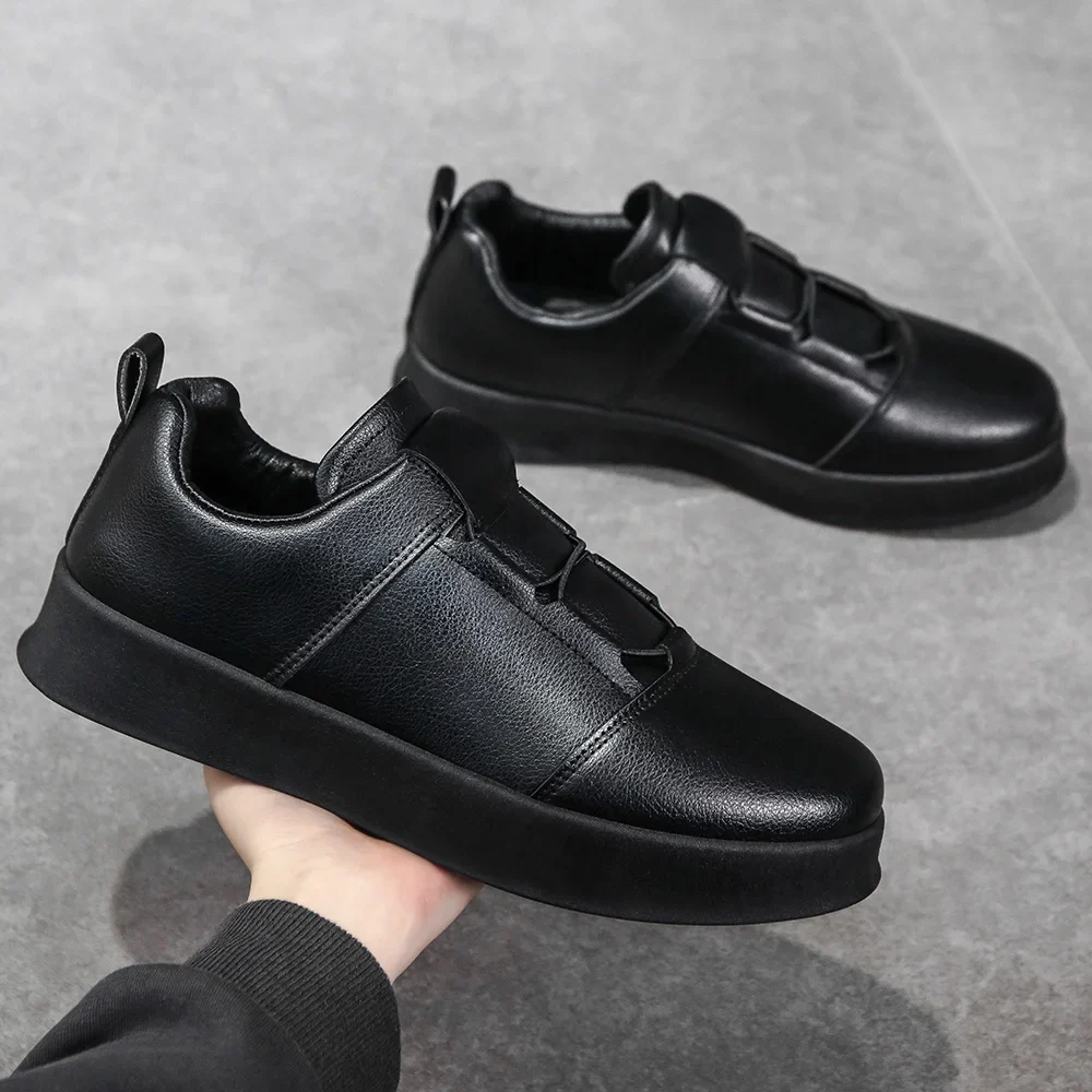 Outdoor New Leather Men's Casual Shoes Comfortable Breathable Man Casual Sneakers Lightweight Non-slip Men Walking Running Shoes - الصورة 5