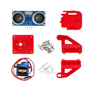 1pcs Ultrasonic Module HC-SR04 + 1pcs SG90 servo motor +1pcs servo holder for arduino robot car (optional colors )<span> - </span>Red