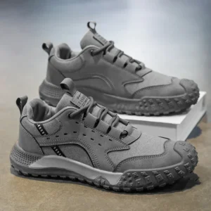 Men's Sports Running Gray Jogging Shoes Casual Sports Shoes Outdoor Breathable Mesh Flat Bottom Light Shock-absorbing Tennis