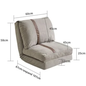 الشمال كرسي صالة الاسترخاء أريكة سرير قابلة للطي مع مسند الظهر المحمولة أريكة استرخاء متعددة الوظائف كراسي غرفة المعيشة الأثاث<span> - </span>gray-small-60cm