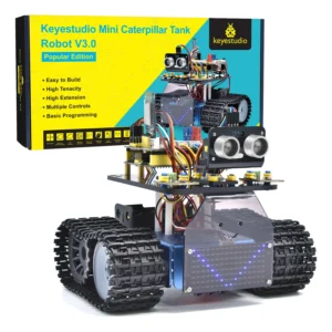Keyestudio Upgrade Mini Smart Tank Robot V3.0 For Arduino Kit Robot Car DIY Programmable STEM Toys Compatible With Arduino&Mixly<span> - </span>V3.0 Tank