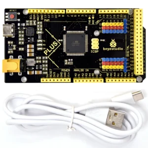 لوحة Kidsbits Keyestudio Mega2560 Plus + كابل USB من النوع C متوافق مع Arduino Mega 2560 R3 CP2102 USB-TTL لـ Arduino IDE