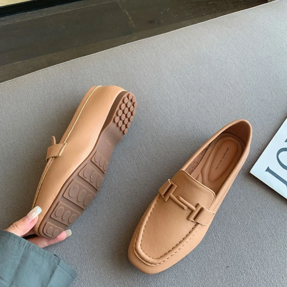 Single Shoe Women's 2025 Autumn New Loafers Lazy One Foot Flat Shoes Womens Shoes British Leather Shoes for Women Flats Ladies - الصورة 5