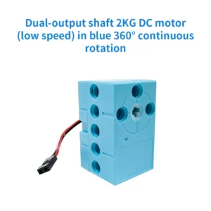 Programmable 2KG 360 Degree Servo&Motor Compatible With LEGO Building Blocks Projects Suitable Dual Output Shaft DIY Parts<span> - </span>Blue Motor