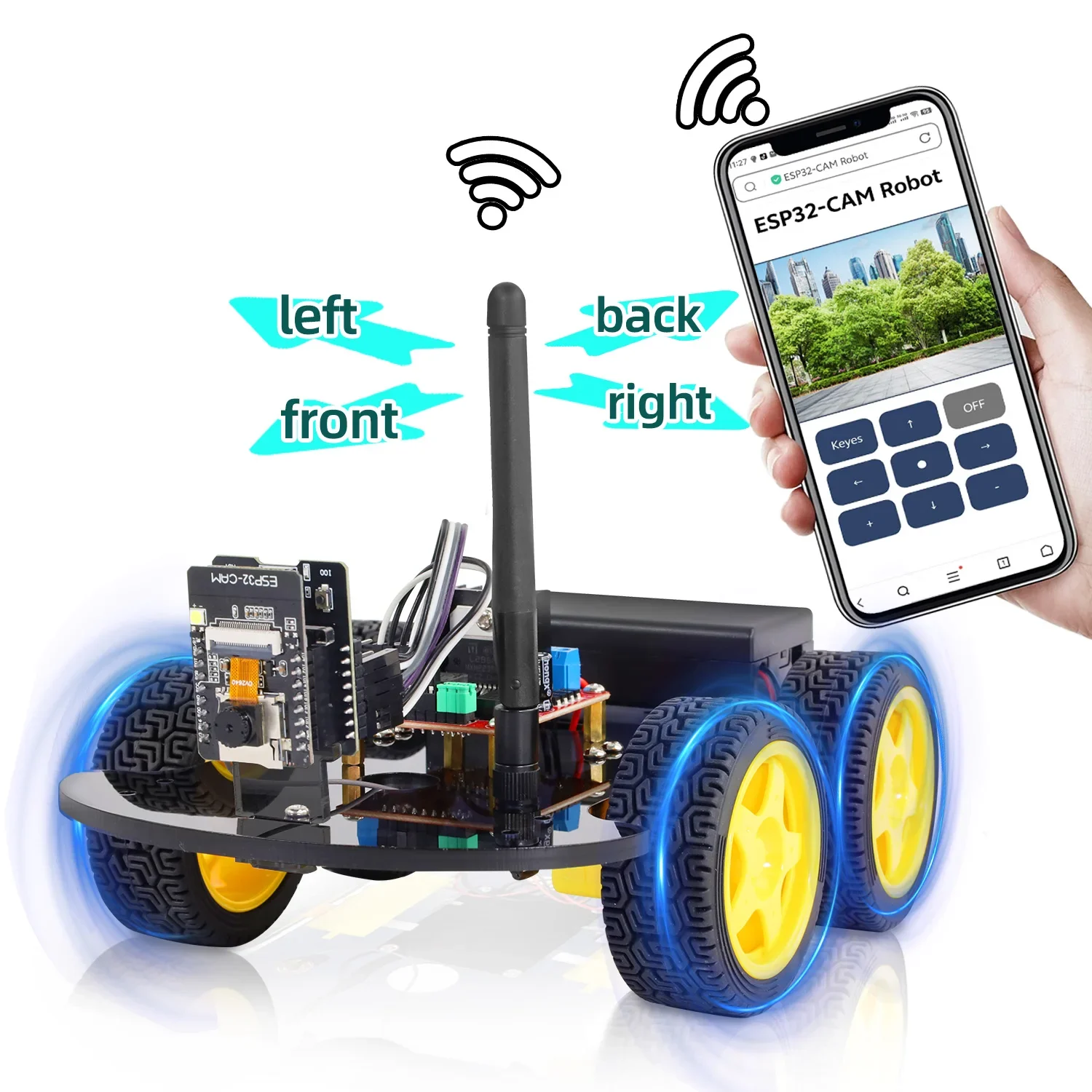 Keyestudio ESP32-Cam 4WD&2WD Robot Car Kit WIFI&Camera Smart Car For Arduino ESP32 Robot Study Programming Project Robotic Kit