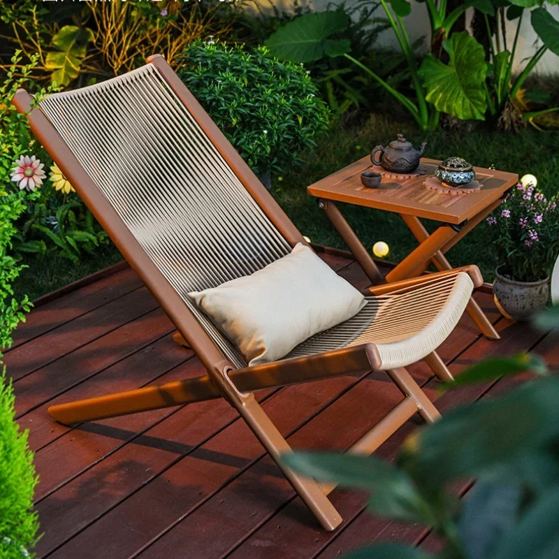 الشمال كرسي صالة كرسي مريح الروطان الاسترخاء كراسي قابلة للطي غرفة المعيشة الفاخرة سرير قابل للطي كرسي الاسترخاء المحمولة - الصورة 3