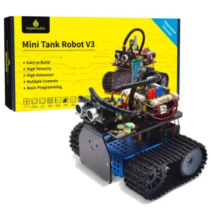 Keyestudio Upgrade Mini Smart Tank Robot V3.0 For Arduino Kit Robot Car DIY Programmable STEM Toys Compatible With Arduino&Mixly<span> - </span>V3.0 Tank Upgraded