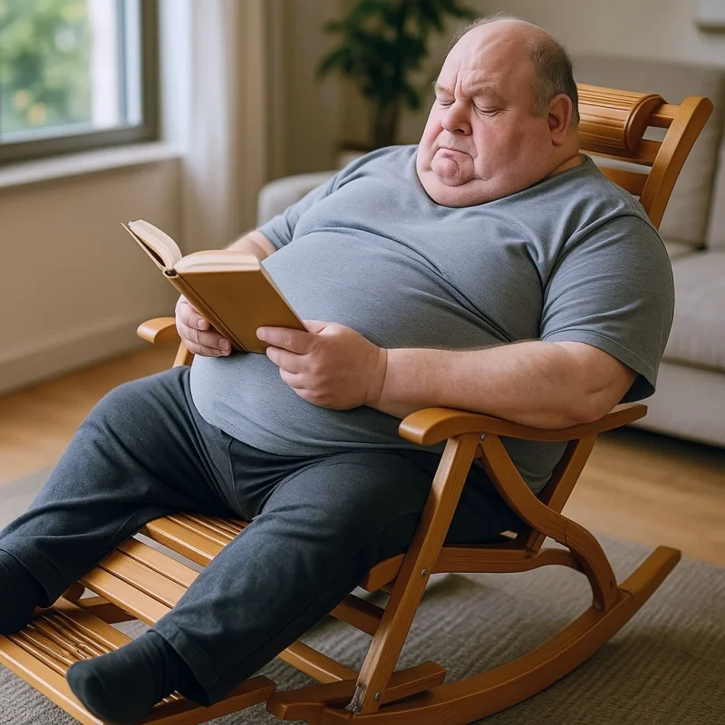 كرسي هزاز من الخيزران الطبيعي مع دواسة قدم للتدليك، كرسي صالة قابل للطي للسفر، أثاث خارجي، غرفة المعيشة، غرفة النوم - الصورة 2