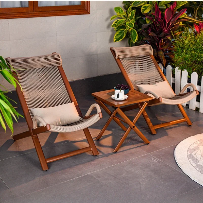 الشمال كرسي صالة كرسي مريح الروطان الاسترخاء كراسي قابلة للطي غرفة المعيشة الفاخرة سرير قابل للطي كرسي الاسترخاء المحمولة - الصورة 4